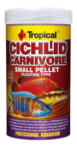 Ração Para Peixe Cichlid Carnivore Small Pellet 90g Tropical