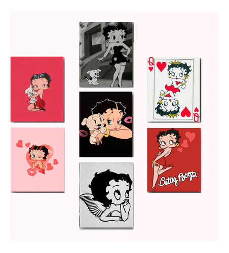 Cuadro Decorativo Betty Boop Caricatura Album 7 Piezas Sala 