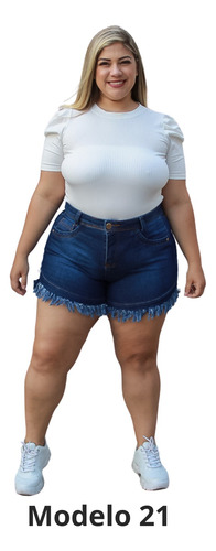 Short Jeans Curto Plus Size Feminino Novo Promoção 46 Ao 58