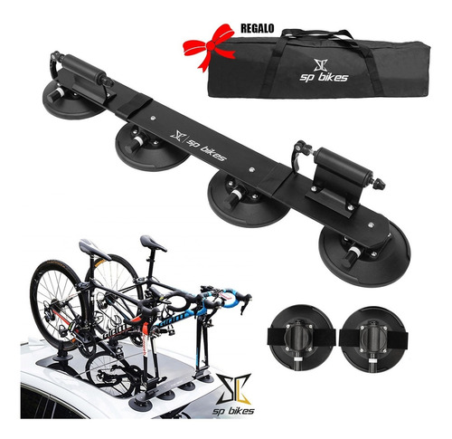 Imagen 1 de 7 de Rack Porta Bicicleta De Ventosas 2 Bicicletas Sp Bikes