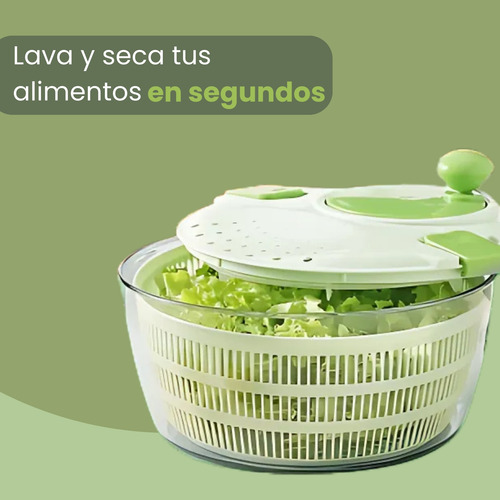 Escurridor Centrifugador Para Ensaladas Y Verduras Spinner Verde