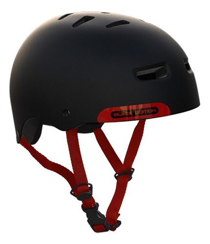 Casco Vertigo Vx Black Edition Bici Skate Rollers Monopatin Color Negro/rojo Talle S