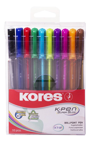 Estuche De Boligrafos De Colores Kores K Pen 10 Colores