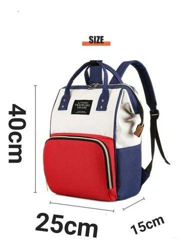 Mochila Maternal Urbana Mujer Blanco-azul-rojo