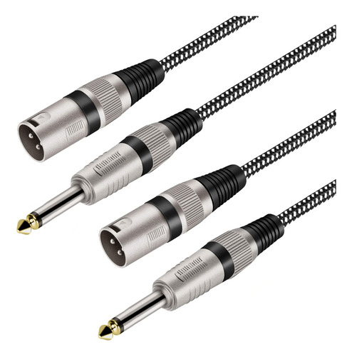 Cable Xlr Macho Ts 1 4  2 Microfono Trenzado 3 Pine Cuarto