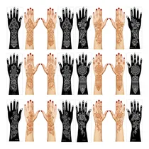 Comprar Kit De Plantilla De Tatuaje De Henna, 12 Hojas De Pegatinas