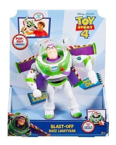 Buzz Lightyear Vuelo Espacial Toy Story 4 Con Alas Luz Sonid