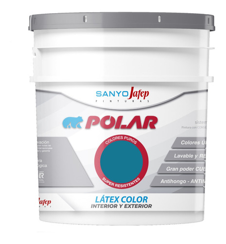 Látex Polar Color Azul Calafate Mate 0,5lt Sanyo Jafep Envío