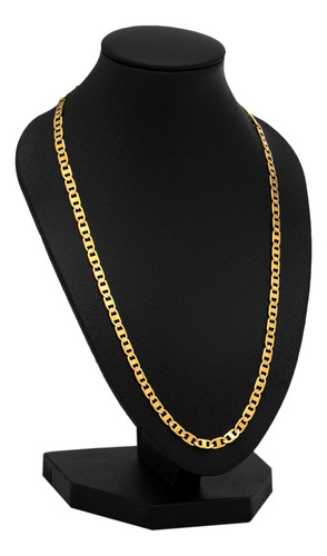 Conjunto Corrente Masculino Piastrine Ouro Cj-180 Aço Inox Cor Dourado