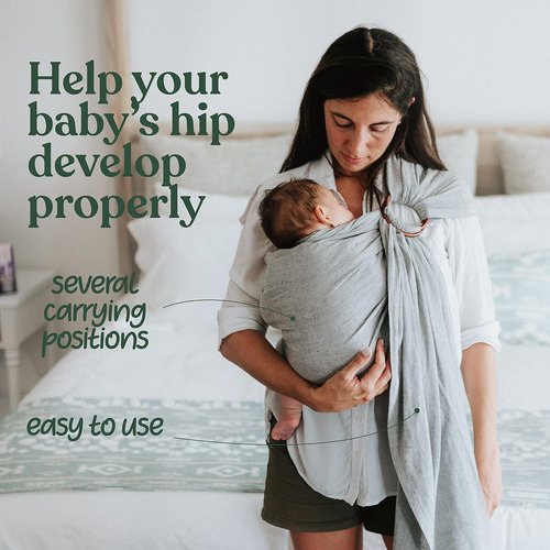 Portabebés Nalakai Ring Sling, Lujoso, De Bambú Y Lino, Mode