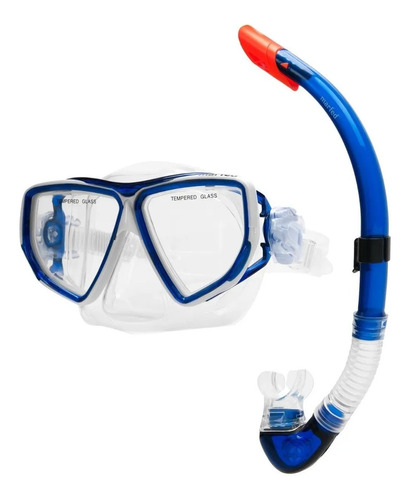 Snorkel Profesional Buceo Mascara Marfed Con Valvula Adultos