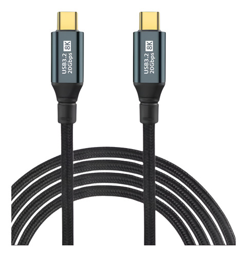 Cabo Usb-c P/ Tipo C 100w Usb 3.1 20gb Velocidade 8k 1m