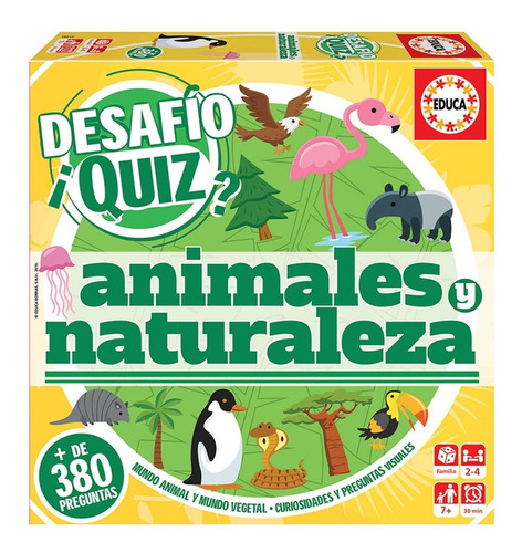 Juego De Mesa Educa Desafio Quiz Animales Y Naturaleza Febo