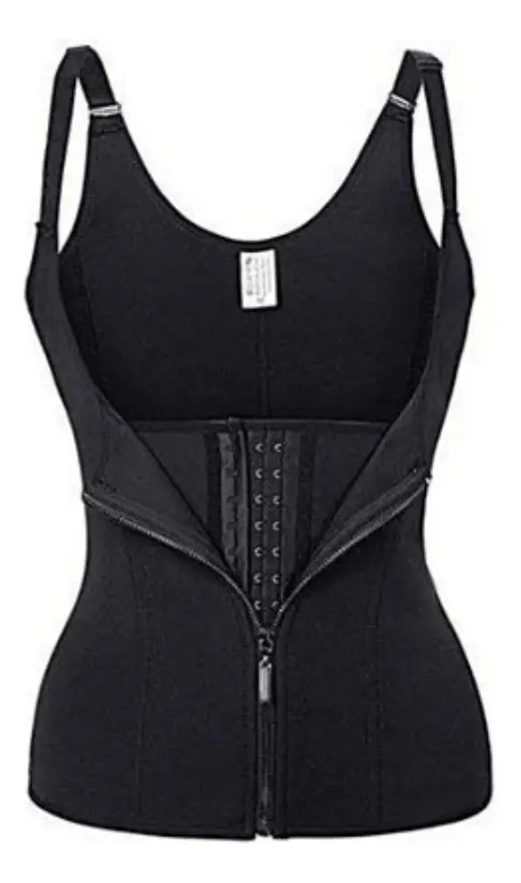 Cinta Modeladora Feminina Compressão Abdominal Redutor Ziper Preto P