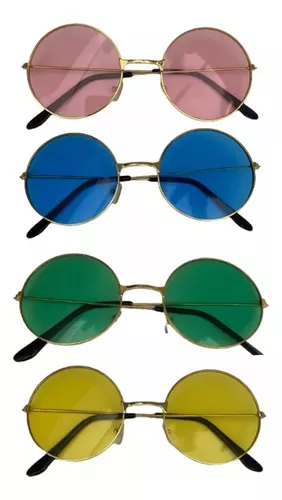 Lentes Lennon X 5 Hippie Anteojos Vidrio Colores Cotillón