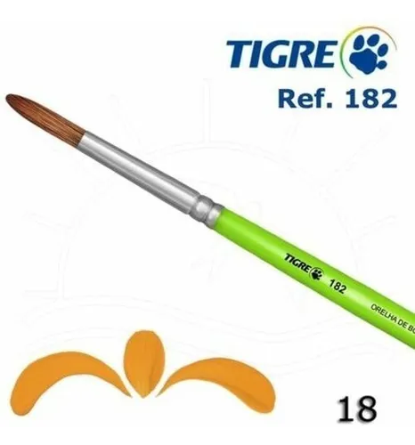 Kit 4 Tiger Brush Ref 182 4, 6, 8, 12, cerdas redondas de acuarela, color rojo