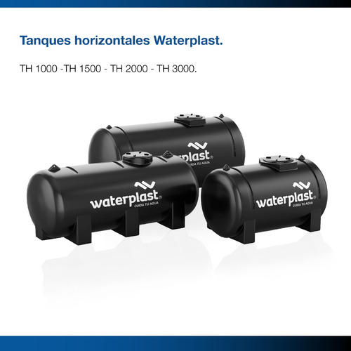 Tanque De Agua Horizontal 500 Litros Th500 Waterplast Color Negro