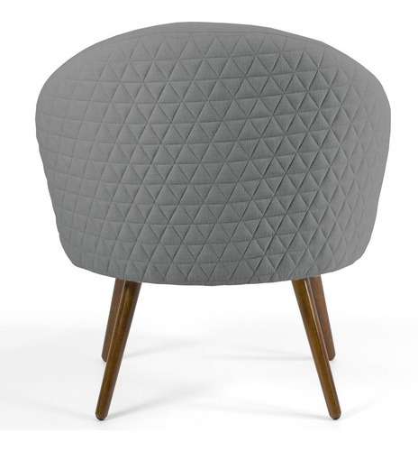 Poltrona Decorativa Pés Palito Rafa C-416 Linho Cinza Escuro