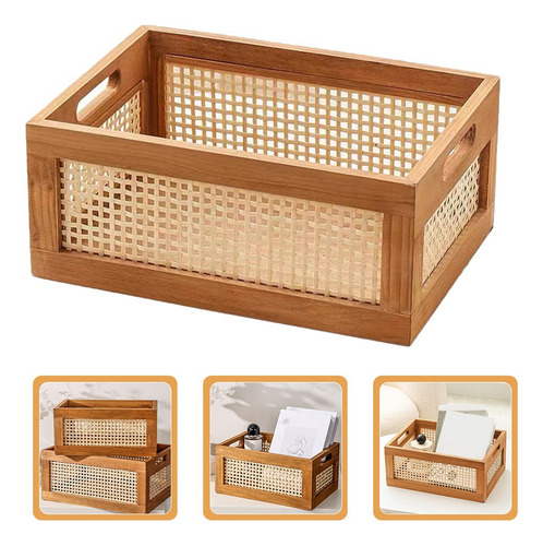 Cesta Decorativa N2 Para Almacenamiento De Libros, Cestas Te