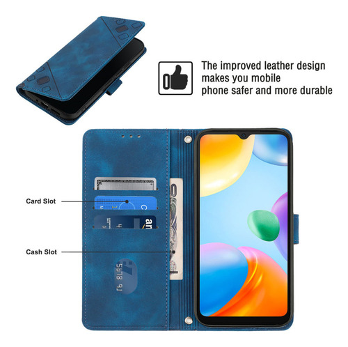 ( Funda Tipo Cartera Con Tapa En Relieve Para Xiaomi Redmi 10c