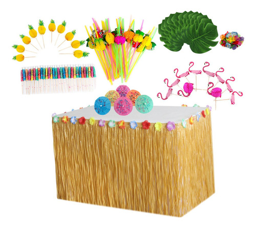 Artificial Luau Table Decor Tropical Luau Decoration 2024