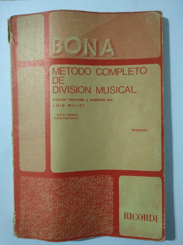 Bona Método Completo De División Musical Luis Milici