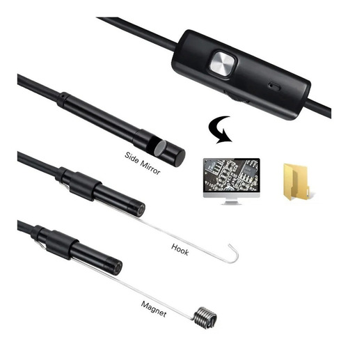 Imagem 8 de 8 de Camera Chassi Carro Celular 6 Leds Pc 7 Mm -foto 2 Metros