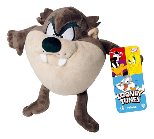 Pelúcia Brinquedo Boneco Taz-mania Looney Tunes Baby Brink Cor Marrom