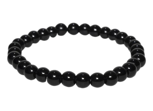 Pulseira Pedra Natural Ônix Preto 18,5cm - Vorax Acessórios