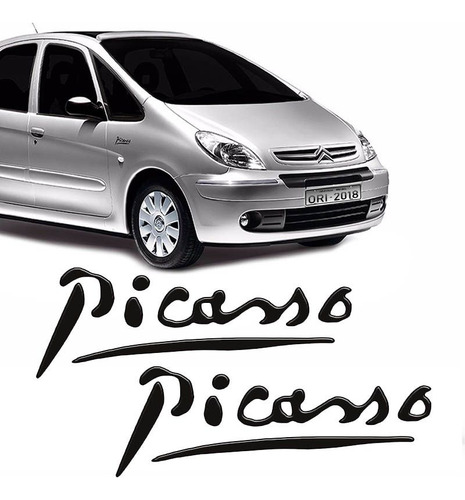 Par Adesivos Citroën Xsara Picasso Emblema Preto Resinado