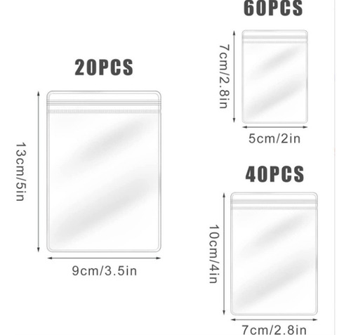 Kit 120 Bolsas Ziplock Organizador Porta Joyas