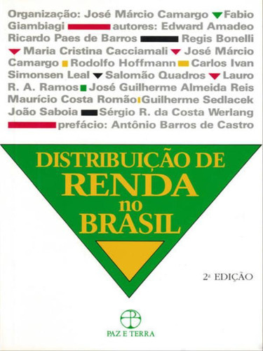 Distribuição De Renda No Brasil, De Camargo, José Márcio. Editora Paz E Terra, Capa Mole Em Português