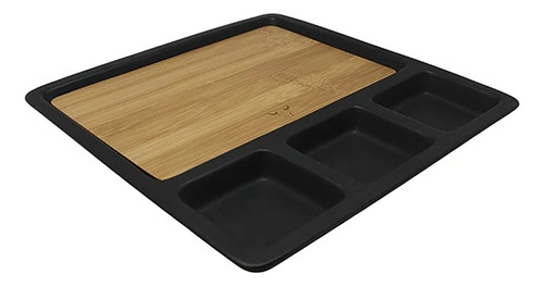 Tabla Aperitivo Madera Ceramica Demontable Wayu M 25x11cm