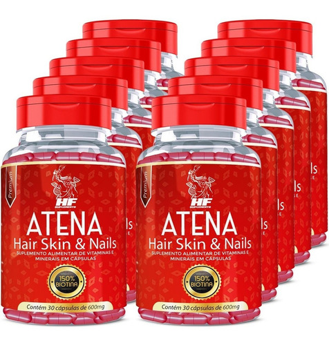 Imagem 1 de 6 de 20x Atena Hair Skin Nails Hf Suplements 30caps