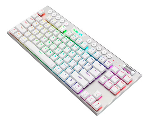 Teclado Gamer Horus Pro Tkl Rgb Sem Fio Branco Layout Usa