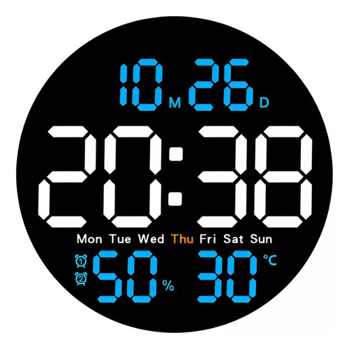 Reloj De Pared Digital 10'', Led Con Temperatura Y Humedad