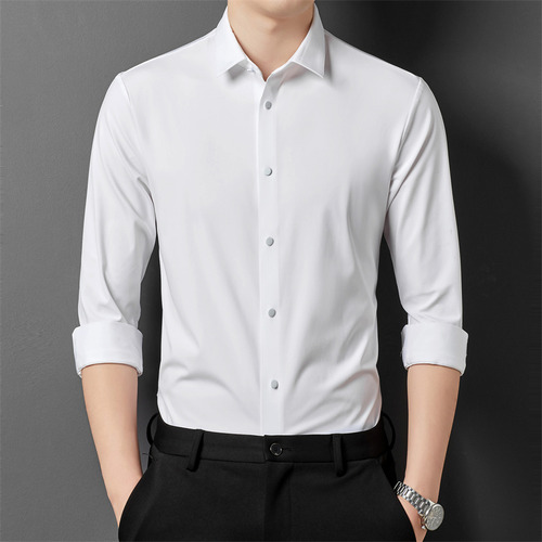 Camisa Elástica Antiarrugas Para Hombre, Camisas Camisas De