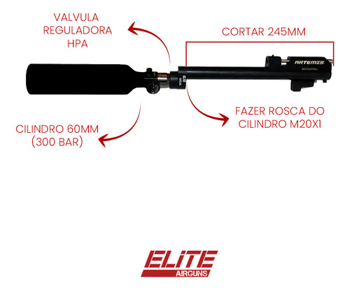 Conexão Z Artemis Pr900 Cr600 Qgk River Air Viper Cp2 Elite Airguns