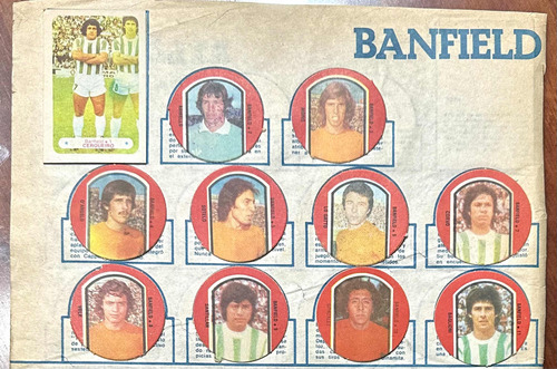Figuritas Banfield Álbum Argentina Campeón 1978 Hoja Complet
