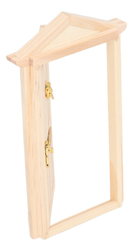Mini Puerta De Madera Con Escena En Miniatura 1:12 De Materi