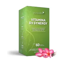Comprar Vitamina D3 Synergy Pura Vida 60 Cáps + K2 + Mk7 + Magnésio