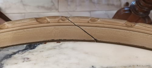 Mesa Ratona Estilo Francés Luis Xvi Con Mármol Carrara Beige (Usado)