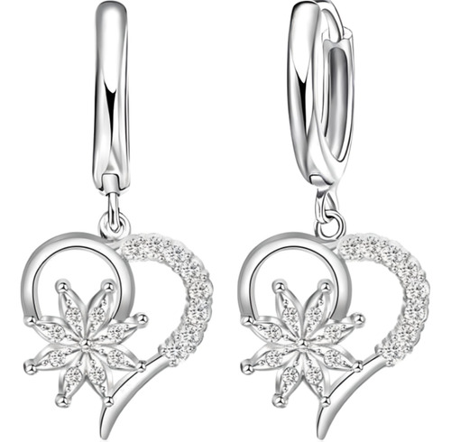 Set Plata 925 Corazon Sol Collar Pendientes Aros Dama Joyas