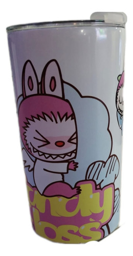 Termo Candy Floss Labubu Rosa Claro