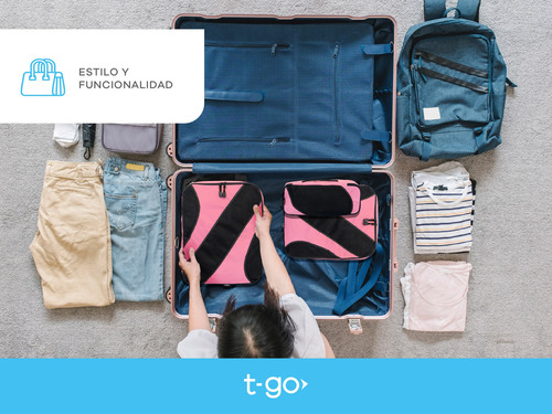 Set Organizador De Ropa Para Valija Viaje Bolsas Con Cierre