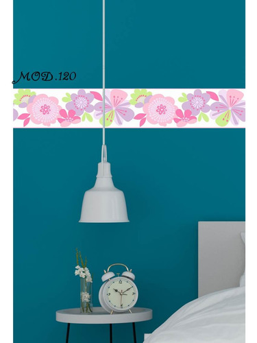 Cenefas Para Baño Adhesivas Flores Hermosas 10mt X 10cm