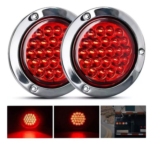 2pz Plafon 24 Led Redondo Aro Plasma Gel 4 Funciones 12-24v