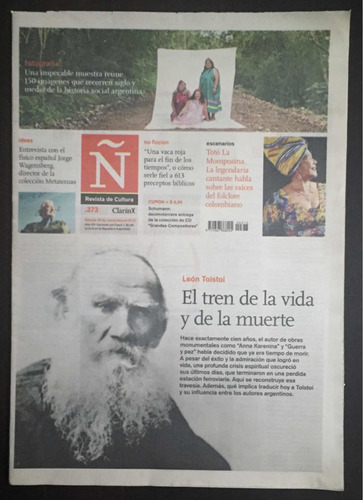 Revista De Cultura Ñ # 373. Tolstoi. Wagensberg. Echenoz