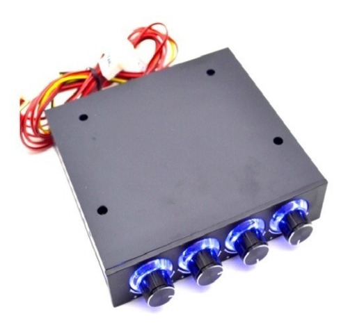SODIAL Controlador de ventilador de PC LED azul conector de 4 canales 4 pines R 