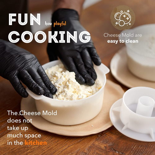 Kit De 2 Moldes Para Hacer Queso Con Pistón Y Gasa